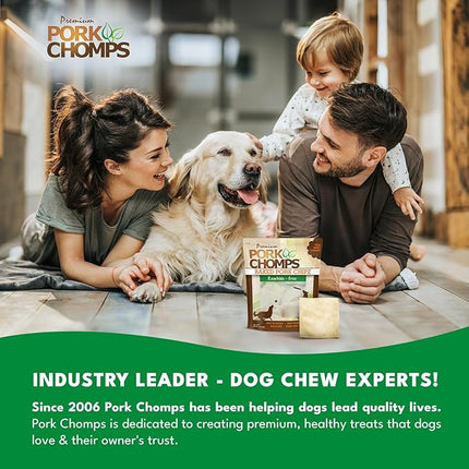 Pork Chomps Baked Pork Skin Dog Chews, 3-inch Chips, 12oz Bag