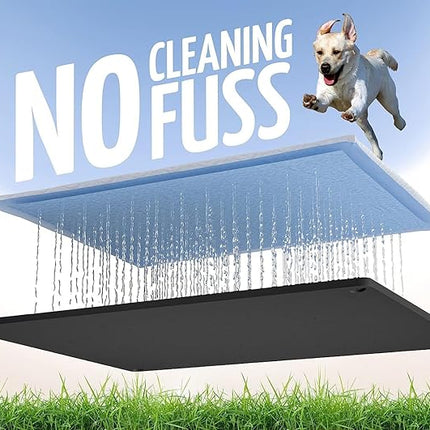 Skywin TidyFriend 2 Pk Pee Pad Holder Tray for 30” x 23” Pee Pads with Corner Lock Holes, Raised Edges, Non-Spill, Easy to Clean Silicone Dog Potty Tray Holder, for Indoor Floor Protection (Black)