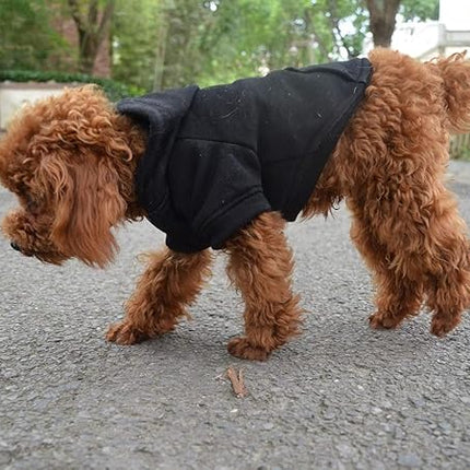 Lovelonglong Blank Basic Hoodie Sweatshirt for Dogs 100% Cotton Fits Small Medium Dachshund Large Dog Black XL
