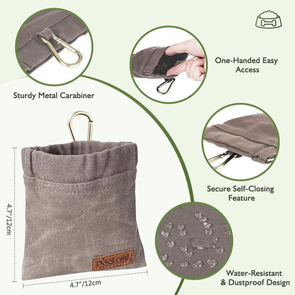 ETIAL Dog Treat Pouch,Portable Puppy Dog Training Treat Bag,Hand Free Dog Walking Bag,Auto Closing Pet Feed Snack Reward Pocket,Dog Food Dispenser for Pet Puppy Travel or Outdoor Use