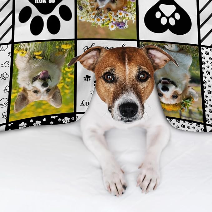 Pet Memorial Blanket Gifts Personalized Dog Memorial Blanket with Photos Dog Memorial Gifts for Loss of Dogs Cat Pet Sympathy Bereavement Passing Away Gifts Cat Loss Gift