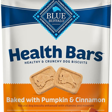 Blue Buffalo Health Bars Crunchy Dog Biscuits, Oven-Baked With Natural Ingredients, Pumpkin & Cinnamon, 16-oz Bag