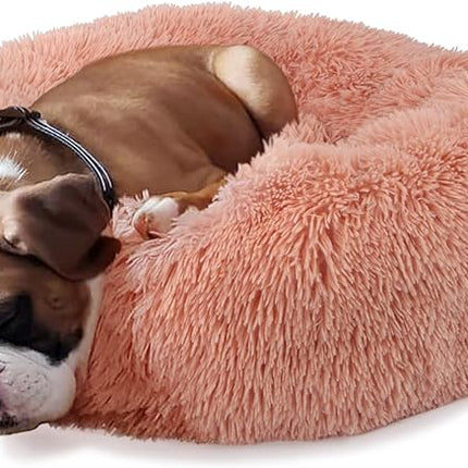 Pink Dog Beds for Small Dogs 19 inches Anxiety and Calming Washable Fluffy Cute Puppy Beds Girl Fits up to 15 lbs