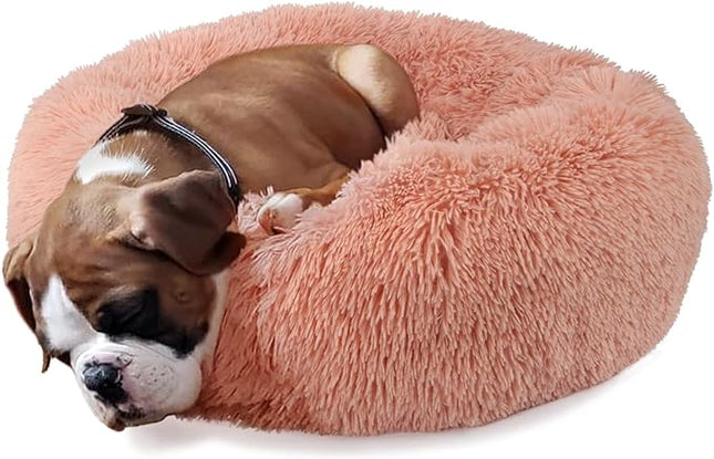 Pink Dog Beds for Small Dogs 19 inches Anxiety and Calming Washable Fluffy Cute Puppy Beds Girl Fits up to 15 lbs