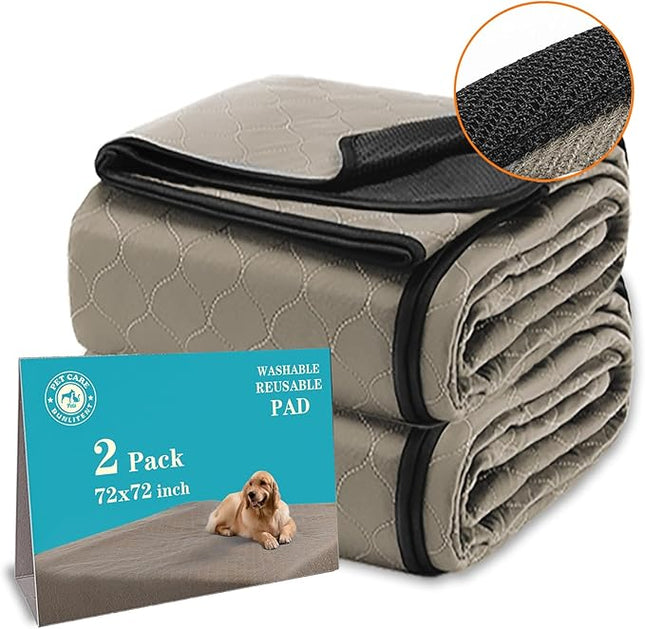 Washable Pee Pads for Dogs 72" x 72", 2 Pack, Reusable Puppy Pads, Dog Training Pads with Quick Dry, Large Anti-Slip Whelping Pad for Pet, Playpen, Incontinence, Housebreaking