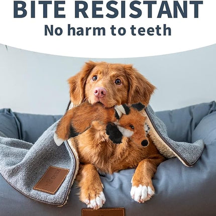 ALL FOR PAWS Dog Squeaky Fox Toy, Stuffed Animal Pet Plush Toys Squeak Chew Toy for Dogs Large