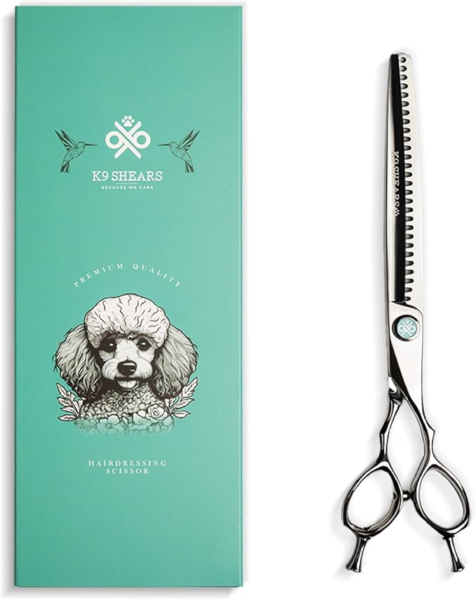 8” Dog Grooming Chunker Scissors – VG10 Japanese Steel Professional Pet Shears for Cats & Dogs | Fast Hair Release Design | Lightweight, Ergonomic, Handcrafted | Thinning Rate 60-70% | K9 Shears
