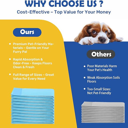 FluffyDream Super Absorbent Waterproof Dog and Puppy Pet Training Pad, Housebreaking Pet Pad,Blue (13"x17.7"(100PCS))