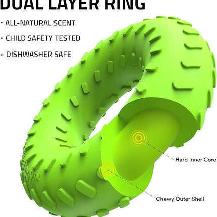 Playology Dog Toys | Dual Layer Ring Durable Chew Toy for Aggressive Chewers | Jumbo Sweet Potato Scented Toy - Easy to Clean and Made from Non Toxic Materials