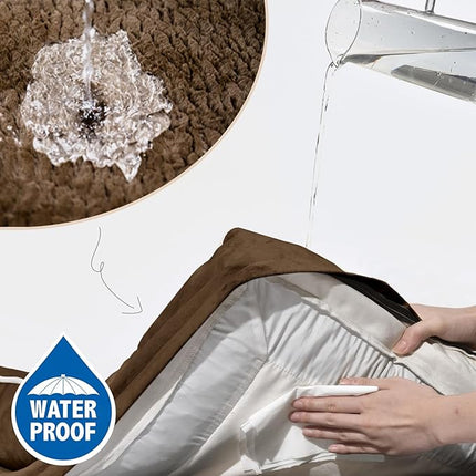 Comfort Expression Orthopedic Dog Bed for Large Dogs 38x25 Inch, Waterproof Supportive Egg Crate Foam Large Pet Bed with Removable Bolsters, Dog Couch with Washable Cover & Non-Slip Bottom, Dark Brown