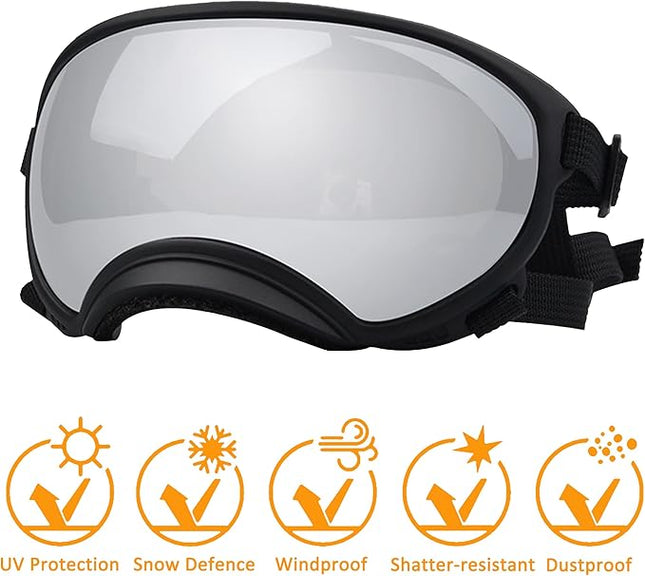 Large Dog Sunglasses, Dog Goggles with Adjustable Strap UV Protection Winproof Dog Puppy Sunglasses, Suitable for Medium-Large Dog Pet Glasses, Dogs Eyes Protection
