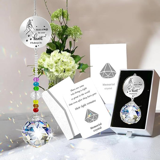 Dog Memorial Gifts for Loss of Dog, Pet Sympathy Crystal Window Memorial Suncatcher,Bereavement Gift Sun Catcher,Remembrance Pet Passing Away Loss Gifts (D)