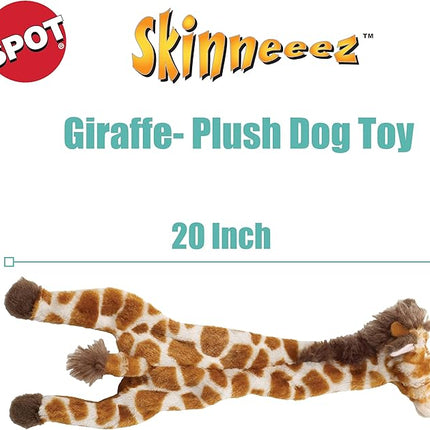 SPOT Skinneeez Giraffe 20 Inch Stuffing-Free Plush Squeaky Dog Toy – Long Interactive Chew Toy for Medium and Large Dogs – Mess-Free Play for Light & Moderate Chewers
