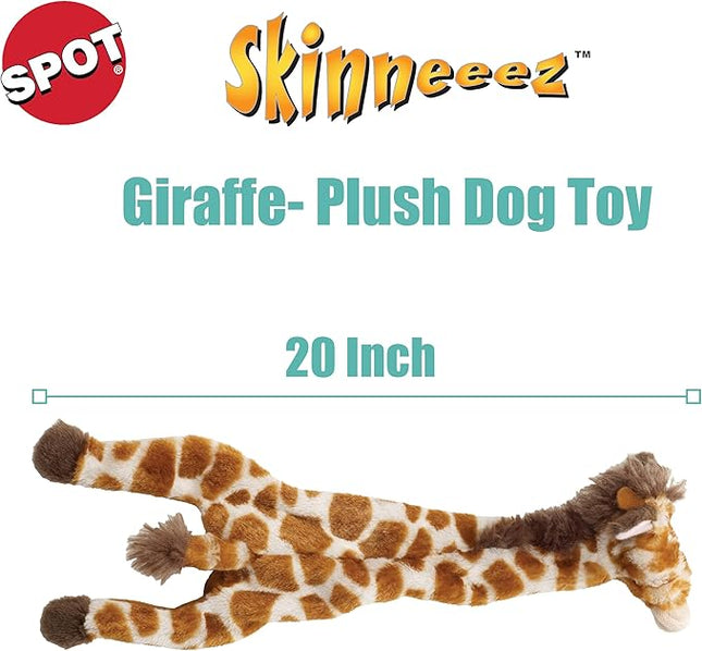 SPOT Skinneeez Giraffe 20 Inch Stuffing-Free Plush Squeaky Dog Toy – Long Interactive Chew Toy for Medium and Large Dogs – Mess-Free Play for Light & Moderate Chewers
