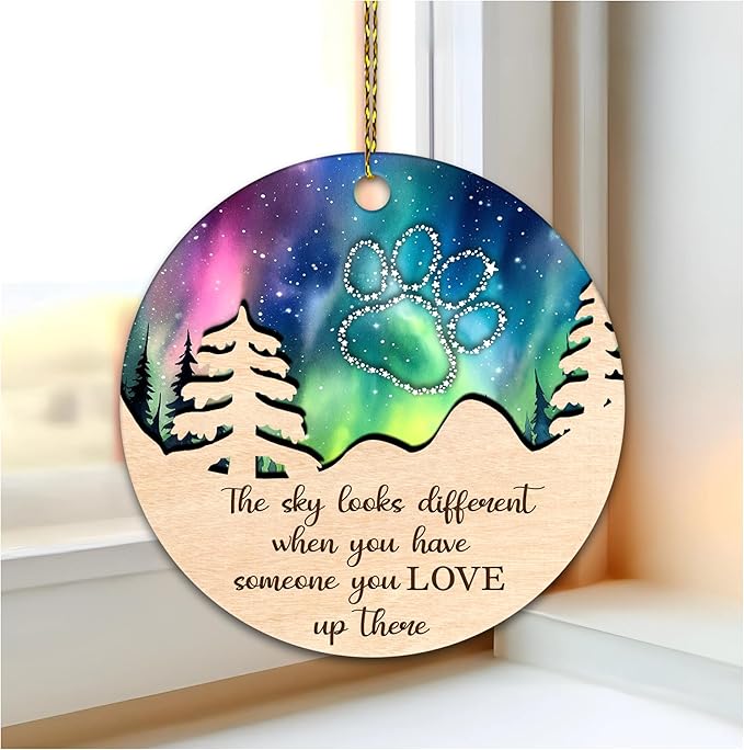 Hyturtle Pet Memorial Suncatcher Gifts for Loss of Dog Cat - Pet Loss Suncatcher - Dog Memorial Gifts for Loss of Dog, Dog Cat Memorial Ornament Loss of Pet Sympathy Gift - Pet Passing Away Gifts
