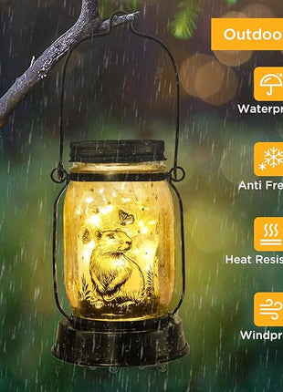 Capybara Gifts for Women/Men Capybara Solar Lanterns Mom Grandma Birthday Present Lantern Memorial Lights Solar Garden Decoration Outside for Yard, Patio,Backyard,Porch Torches