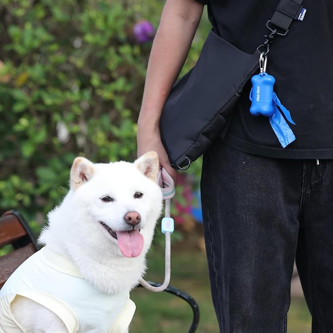 Dog Poop Bags with Handles 60 Rolls 720 Counts Big Sizes Leak Proof and Extra Thick Waste Bags Refill Rolls for Walking Small Medium Large Dogs Cats Litter With 2 Dispensers Iris Scented