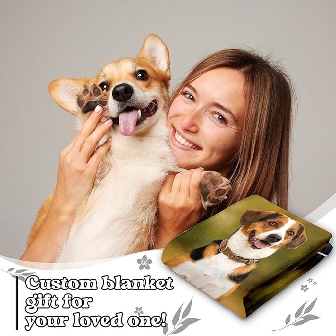 WFR Personalized Pet Memorial Throw Blanket with Photo-Pet Memorial Gifts for Dogs Cats Loss of Dog Sympathy Gift Bereavement Remembrance Passing Away Gifts (5-Photos (in Love Memory))