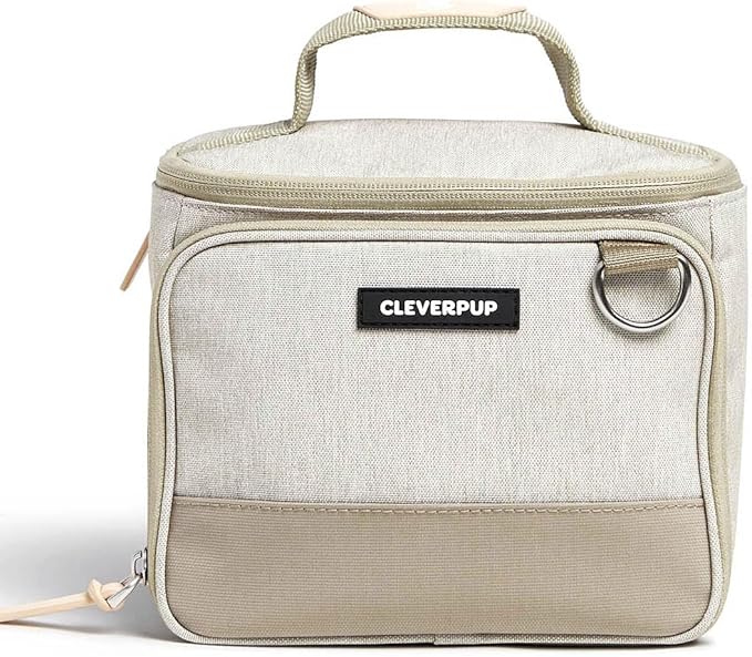 Small 7-Piece Bistro Box Dog Food Travel Kit, 6-Cup Kibble Storage, 2 Silicone Bowls, Mat & Scoop - Premium Portable Pet Food Kit for Weekends, Overnights, Daycare & Camping, Sand