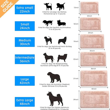 Dog Beds Crate Pad for Medium/Large Dogs Ultra Soft Dog Crate Bed Washable & Anti-Slip Kennel Pad for Dogs Cozy Sleeping Mat,Pink 36inch
