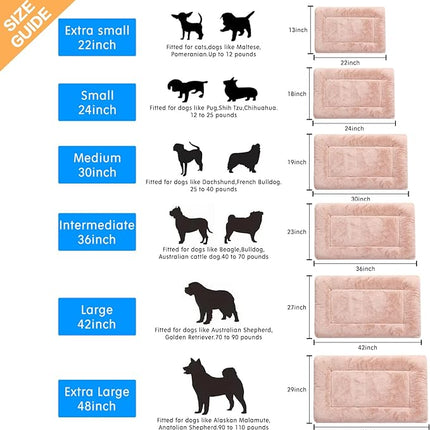 Dog Beds Crate Pad for Large Dogs Ultra Soft Dog Crate Bed Washable & Anti-Slip Kennel Pad for Dogs Cozy Sleeping Mat,Pink 42inch