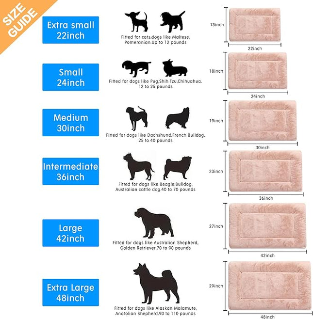 Dog Beds Crate Pad for Large Dogs Ultra Soft Dog Crate Bed Washable & Anti-Slip Kennel Pad for Dogs Cozy Sleeping Mat,Pink 42inch