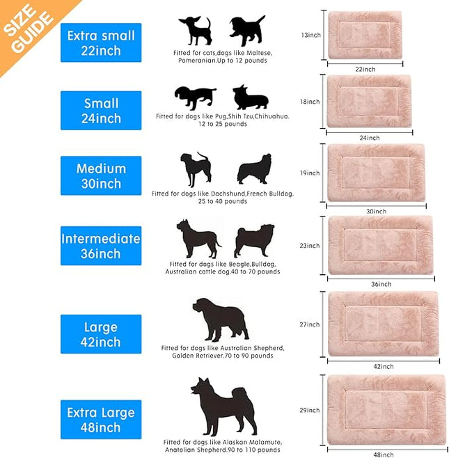 Dog Beds Crate Pad for Medium Dogs Fit Dog Crates,Washable & Anti-Slip Kennel Pad for Dogs Cozy Sleeping Mat,Pink 30inch