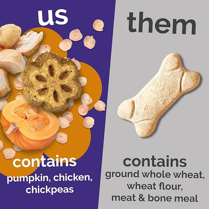 Fruitables Skinny Minis Dog Treats, Healthy Pumpkin Treat for Dogs, Low Calorie & Delicious, Puppy Training, No Wheat, Corn or Soy, Made in The USA, Rotisserie Chicken Flavor, 5oz (Pack of 2)