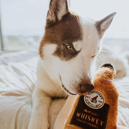 ZippyPaws Happy Hour Crusherz- Interactive Dog Toys to Keep Them Busy, Squeaky Plush Pet Toy for All Breeds, for Small, Medium, & Large Dogs, Drink Themed Crinkle Water Bottle Toy- Whiskey