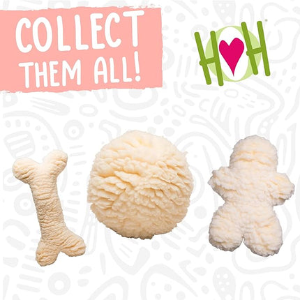 HuggleHounds Plush Dog Toy - Fuzzy Dog Toy, Plush, Soft Fleece, Interactive, Durable, For Small and Large Breeds, Puppy Toy - HuggleFleece Beige Man, Small