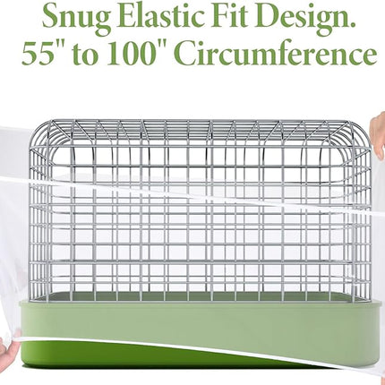 Bird Cage Seed Catcher White Bird Cage Net Cover Adjustable Birds Cages Netting Seed Catcher Stretchy Birds Cages Guard for Parrot Enclosures
