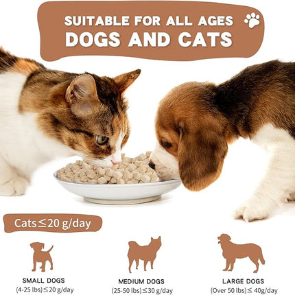 Freeze Dried Raw Cat and Dog Treats, Healthy Limited Ingredient Chicken Cube Weight Control Traing Treats for Small Dogs Cats 5 Ounce