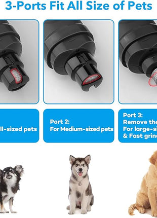 Casfuy Dog Nail Grinder with 2 LED Light - New Version 2-Speed Powerful Electric Pet Nail Trimmer Professional Quiet Painless Paws Grooming & Smoothing for Small Medium Large Dogs and Cats (Grey)