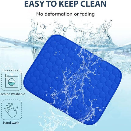 MICROCOSMOS Summer Cooling Mat & Sleeping Pad- Water Absorption Top, Materials Safe, Easy Carry, EZ Clean. Keep Cooling for Pets, Kids and Adults.(Dark Blue, 19" x 15")