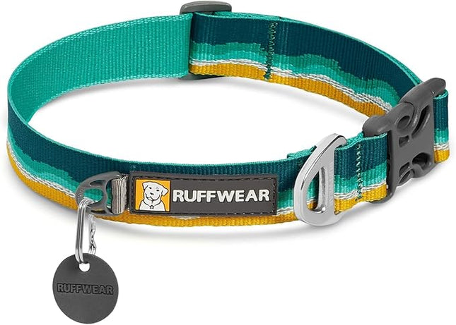Ruffwear, Crag Dog Collar, Stylish Adventure Collar with Premium Reflective Design, Quick Release Buckle, Lightweight All-Day Comfort, Seafoam, 11"-14"