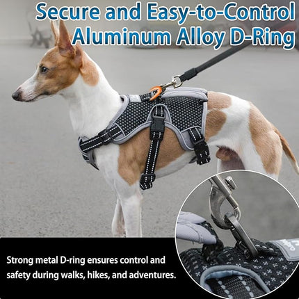 BELPRO Multi-Use Support Dog Harness, Escape Proof No Pull Reflective Adjustable Vest with Durable Handle, Dog Walking Harness for Big/Active Dogs (Black, S)