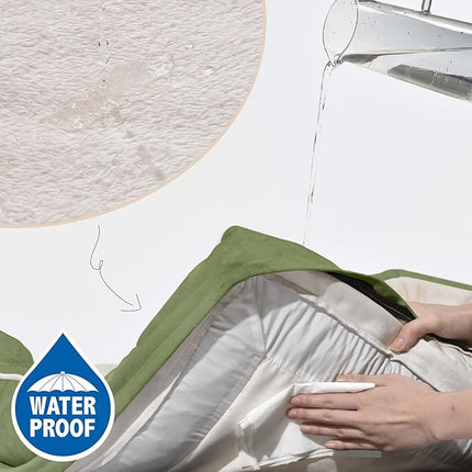 Comfort Expression Orthopedic Dog Bed for Medium Dogs 30x20 Inch, Waterproof Egg Crate Foam Medium Pet Bed with Removable Bolsters, Dog Couch with Washable Cover & Non-Slip Bottom, Light Green