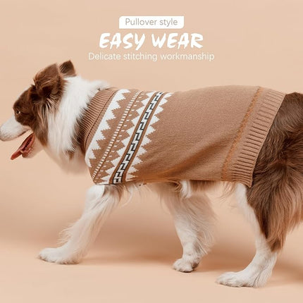 BINGPET Dog Sweater, Turtleneck Classic Knit Dog Sweaters for Small Medium Large Dogs with Leash Hole, Pet Winter Clothes Warm Sweatshirts Outfits for Doggie and Cats Grey(Medium)