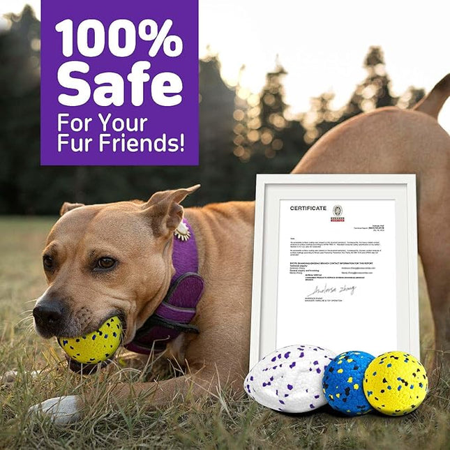 Dog Balls Upgraded Dog Tennis Balls for Aggressive Chewers, 5.3'' Indestructible Tennis Ball, More Bite-Proof Chew Toys, Long-Lasting Teething Ball for Puppies Small Medium Large Dogs