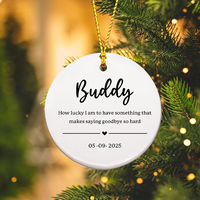 Personalized Pet Memorial Christmas Ornament – Customizable Dog or Cat Ornament – “How Lucky I Am” Quote – Customizable with Pet’s Name and Date – Unique Pet Lover Gift