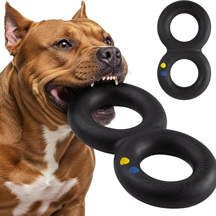 Goughnuts — Dog Toys for Aggressive Chewers | Virtually Indestructible Pull Toy for Large Breeds Such as Pit Bulls and German Shepherds | Heavy Duty Tug Dog Toy | Large | Black