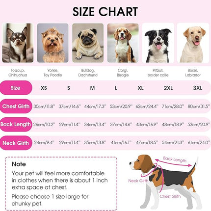 Queenmore Small Dog Sweater, Long Sleeve KnitSweater with Check Pattern, Warm Plaid Doggie Sweaters for Small Medium Dogs, Solid Pull-on Cat Knitwear, Fuchsia S