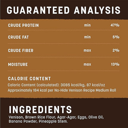 Earth Animal No Hide Chews - Long Lasting Rawhide Free Medium Dog Chews Rolls, Venison - 3 Count Value Pack