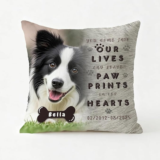 Personalized Pet Memorial Throw Pillow with Photo, Custom Pet Memorial Gifts for Dogs Cats, Loss of Dog Sympathy Gift Dog Bereavement Remembrance Picture Pillow