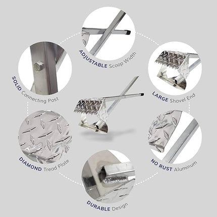 ActiveDogs Dog Poop Scooper Heavy Duty - Best Ever Dog Pooper Scooper with Teeth - Outdoor Welded Aluminum Metal & Solid Bolt Pet Waste Removal Shovel, USA Made