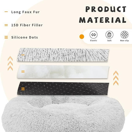 Calming Bed for Medium Dogs - 30 Inch Washable Anti-Anxiety Dog Bed