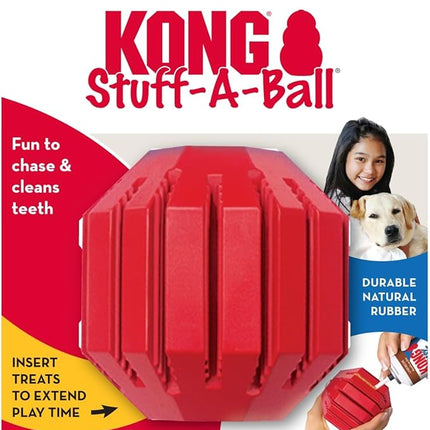 KONG Stuff-A-Ball - Durable Chew Toy for Dogs - Natural Rubber Dog Toy for Dental Health - Pet Toy for Chewing & Teeth Cleaning - Stuffable Toy for Dog Treats & Snacks - for Large Dogs