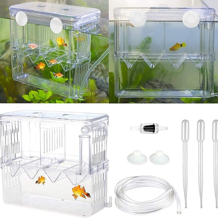Senzeal Aquarium Fish Breeder Box Plastic Fish Isolation Breeding Box Hatching Incubator for Baby Shrimp Clownfish Guppy