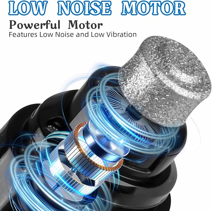 2025 Upgraded Silent Groom Pro Nail Grinder,3-Speed Dog Nail Trimmer with 2 Replacement Grinding Heads,Pet Paws Grooming Smoothing Tool for Cats and Dogs