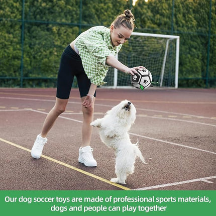 QDAN Dog Toys Soccer Ball with Straps, Interactive Toys for Tug of War, Puppy Birthday Gifts, Dog Water Toy, Durable Balls World Cup for Small Dogs（5 Inch）